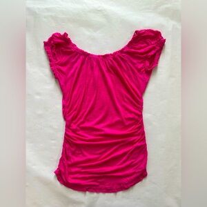 Derek Hearts Women's Pink Ruffled Top